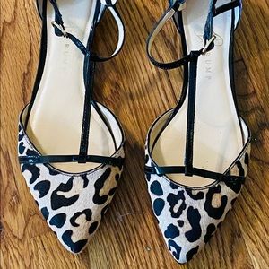 Ivanka Trump Animal Print TStrap flats, size 8